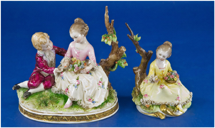 Appraisal: Capo Di Monte Two group figures of Eighteenth Century Scenes