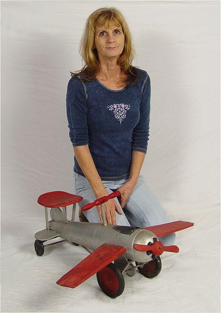 Appraisal: 'S CHILDS RIDE ALONG TOY AIRPLANE Handmade ride along plane