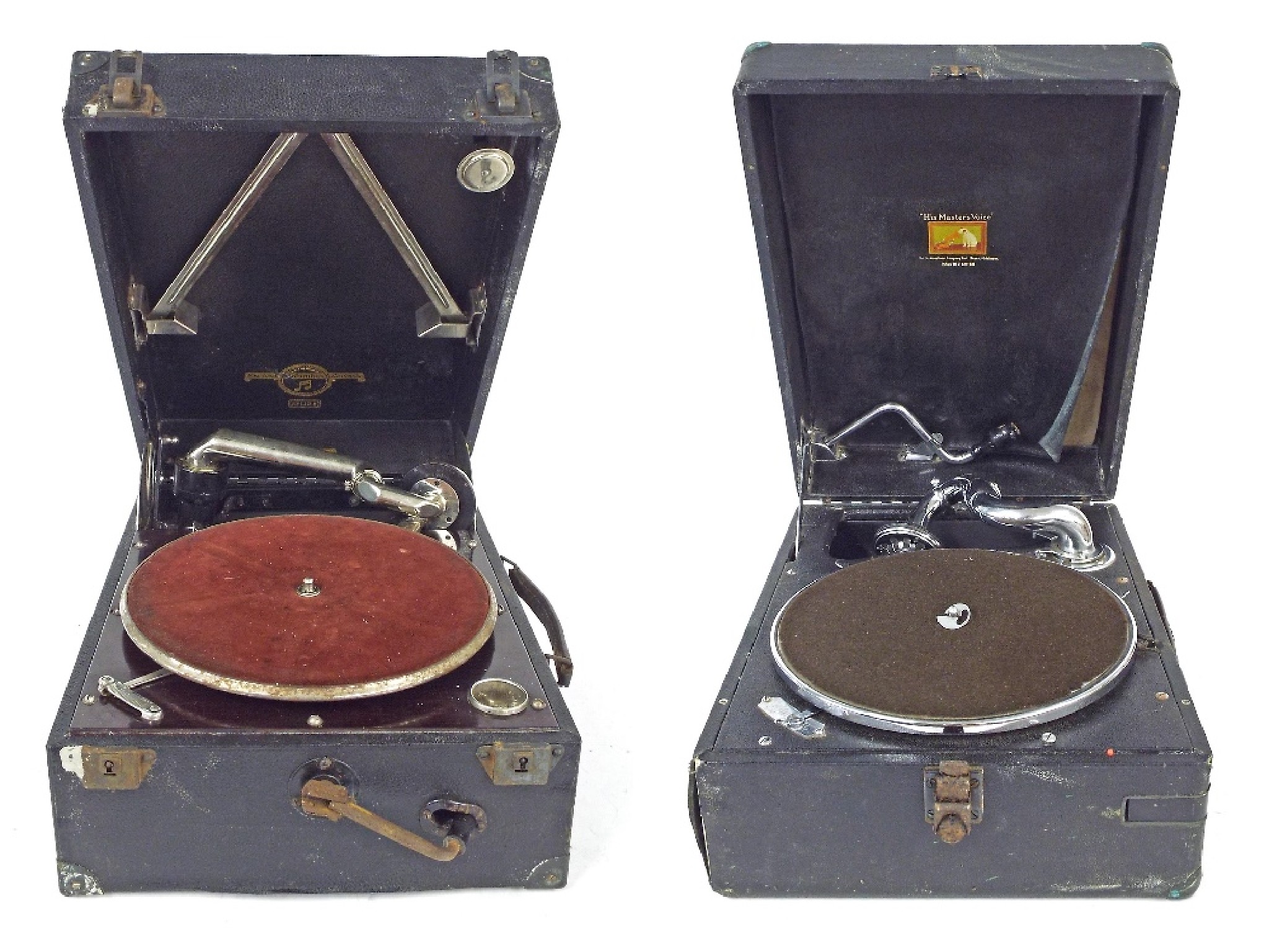 Appraisal: Two vintage gramophones one labelled His Master's Voice the other