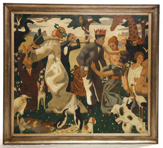 Appraisal: OIL ON PANEL BY OSWALD MOSER Extremely rare oil on