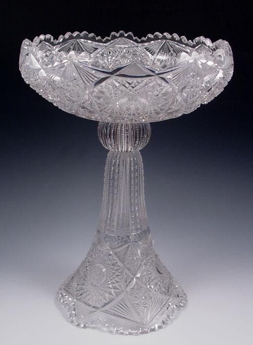 Appraisal: AMERICAN BRILLIANT CUT GLASS PEDESTAL COMPOTE Three part construction ''h