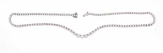 Appraisal: Diamond-set gold Riviera necklace K white gold set with approximately