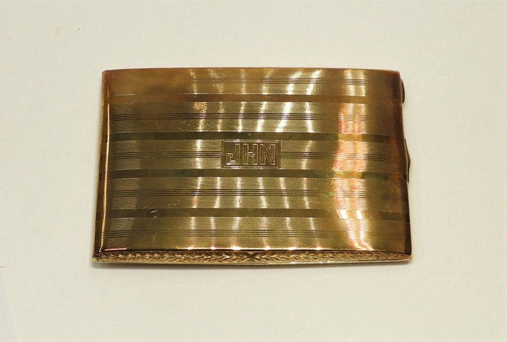 Appraisal: ART DECO KT GOLD CIGARETTE CASE GRAMS United States Circa