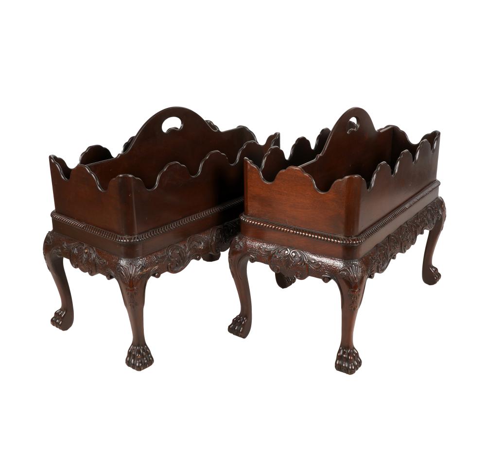 Appraisal: PAIR OF BAKER GEORGIAN-STYLE CANTERBURY STANDSeach with Baker label each