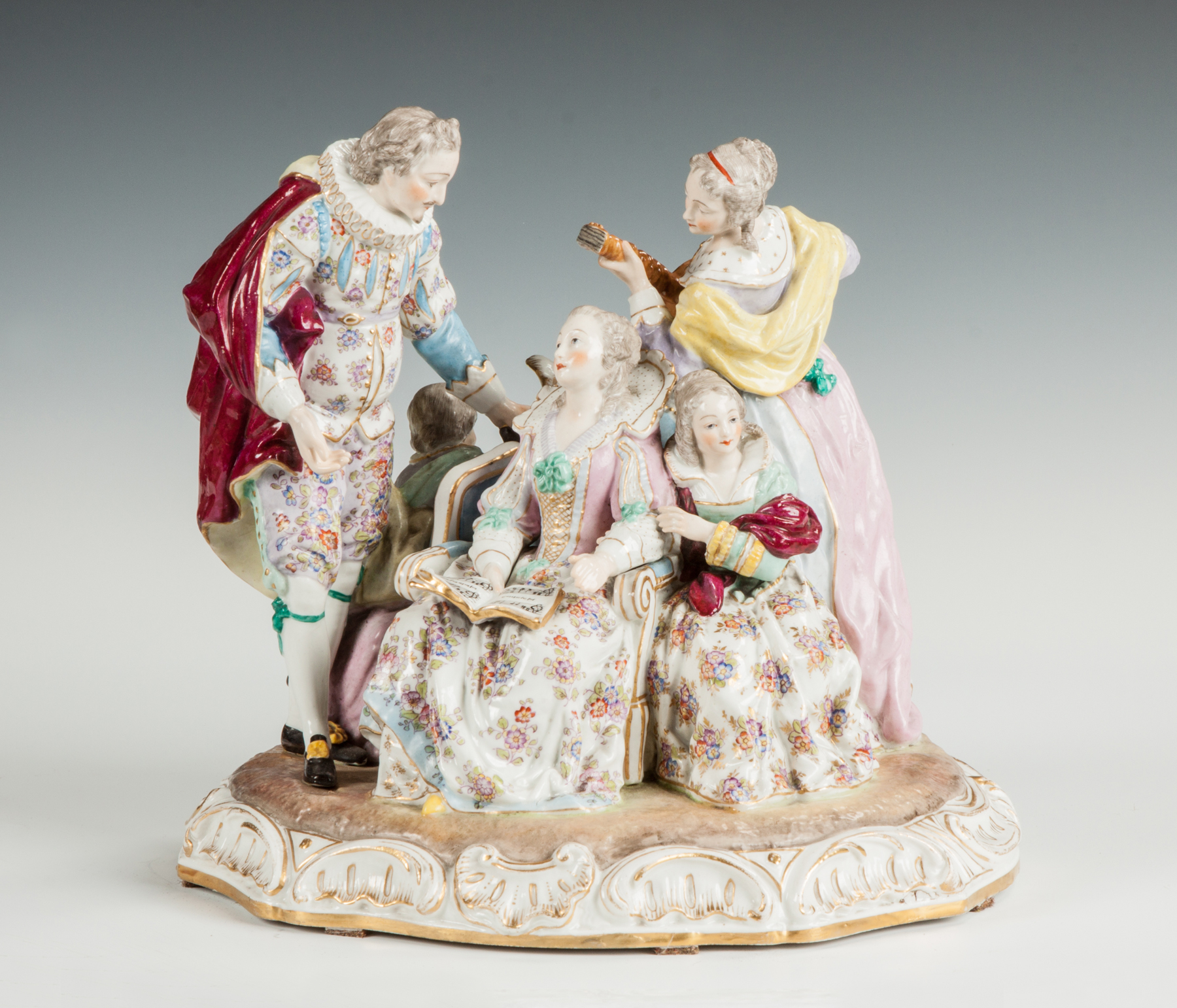 Appraisal: German Hand Painted Porcelain Figural Group of Musicians th cent