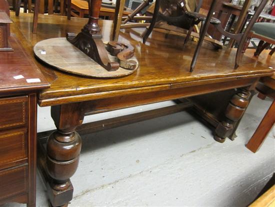 Appraisal: Large oak draw leaf refectory style dining table