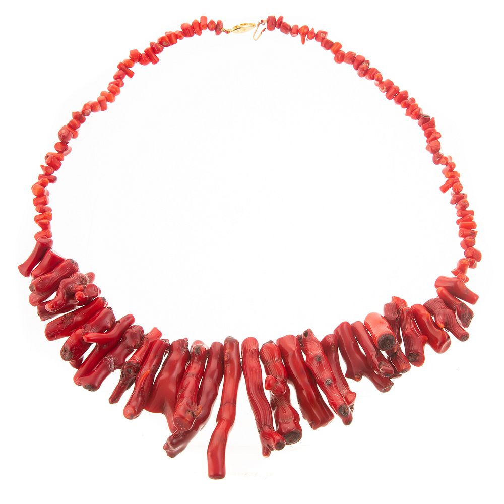 Appraisal: A Large Branch Coral Necklace branch coral beaded necklace branch