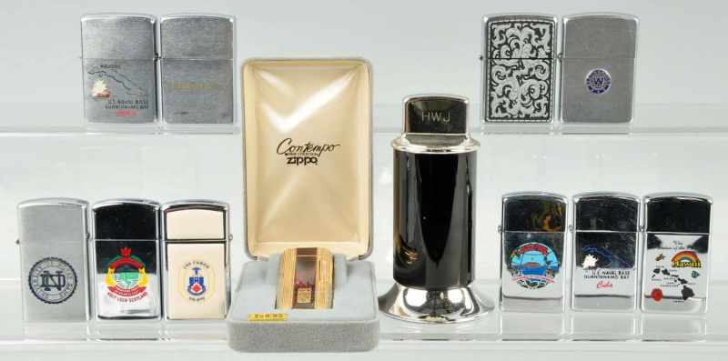 Appraisal: Lot of Zippo Lighters Condition Good Size Largest T