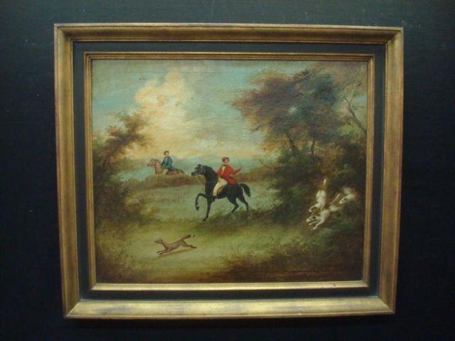 Appraisal: Unsigned Early th C O C Fox Hunting Scene Not