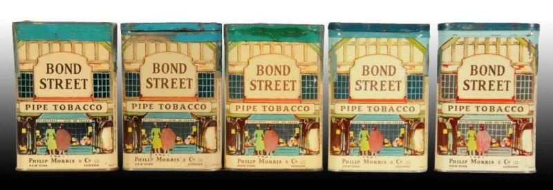 Appraisal: Lot of Bond Street Vertical Pocket Tobacco Tins Description Manufactured