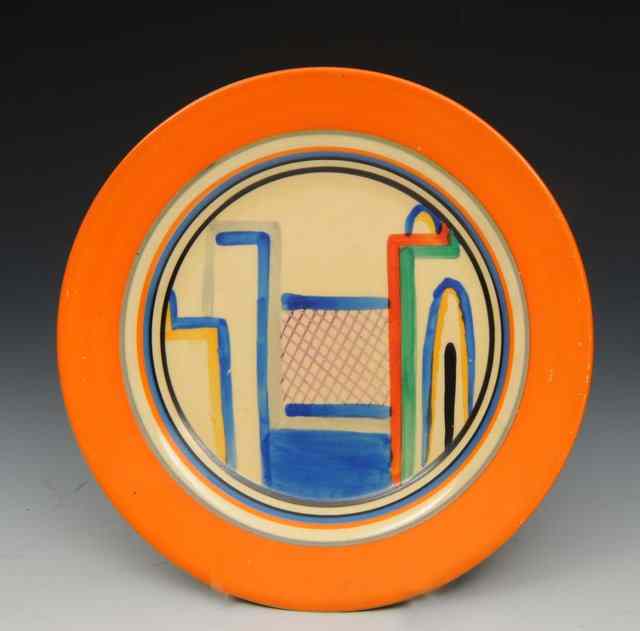 Appraisal: A CLARICE CLIFF BIZARRE WARE TENNIS PATTERN SIDE PLATE diameter