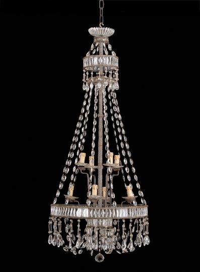 Appraisal: Attractive and Unusual Northern European Eight-Light Chandelier second quarter th