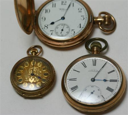 Appraisal: An ct lady's fob watch decorated case gilt dial and