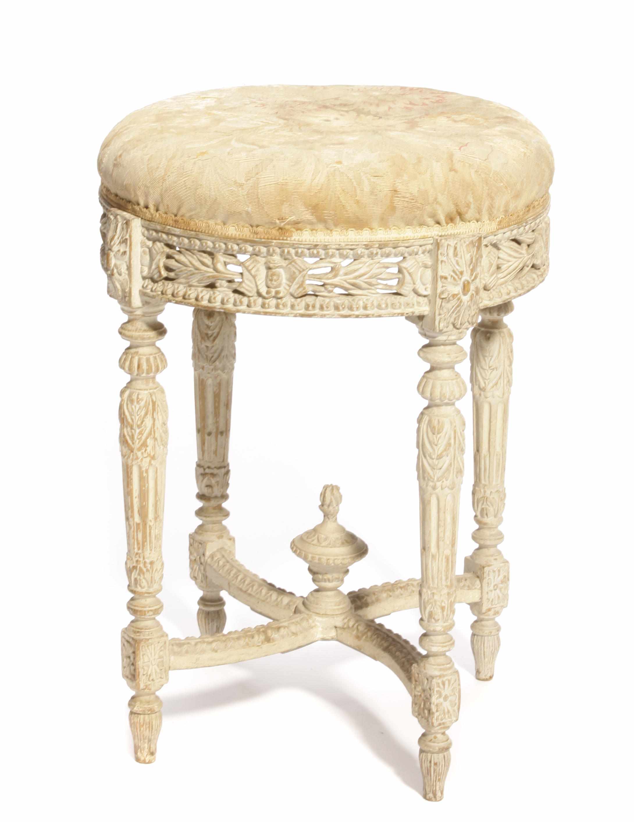 Appraisal: A Louis XVI style paint decorated tabouret height in diameter