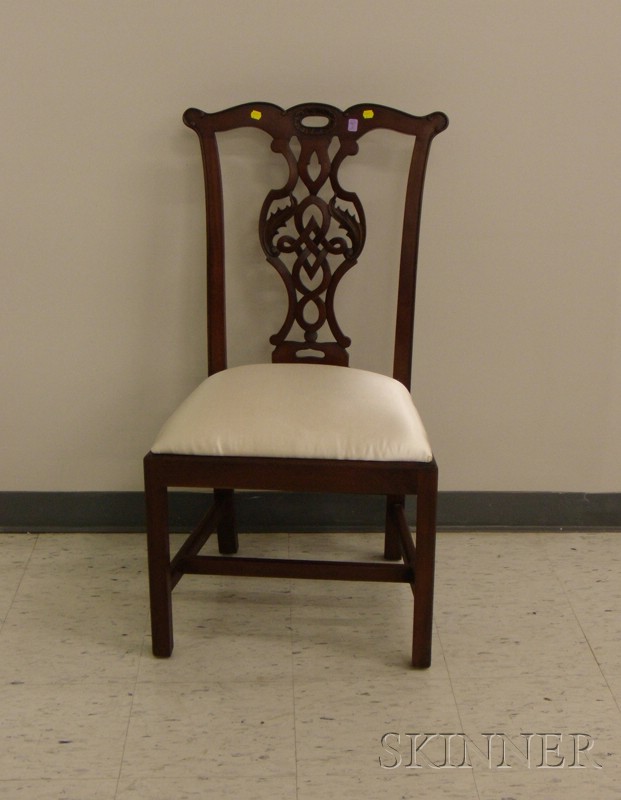 Appraisal: Chippendale-style Carved Mahogany Side Chair