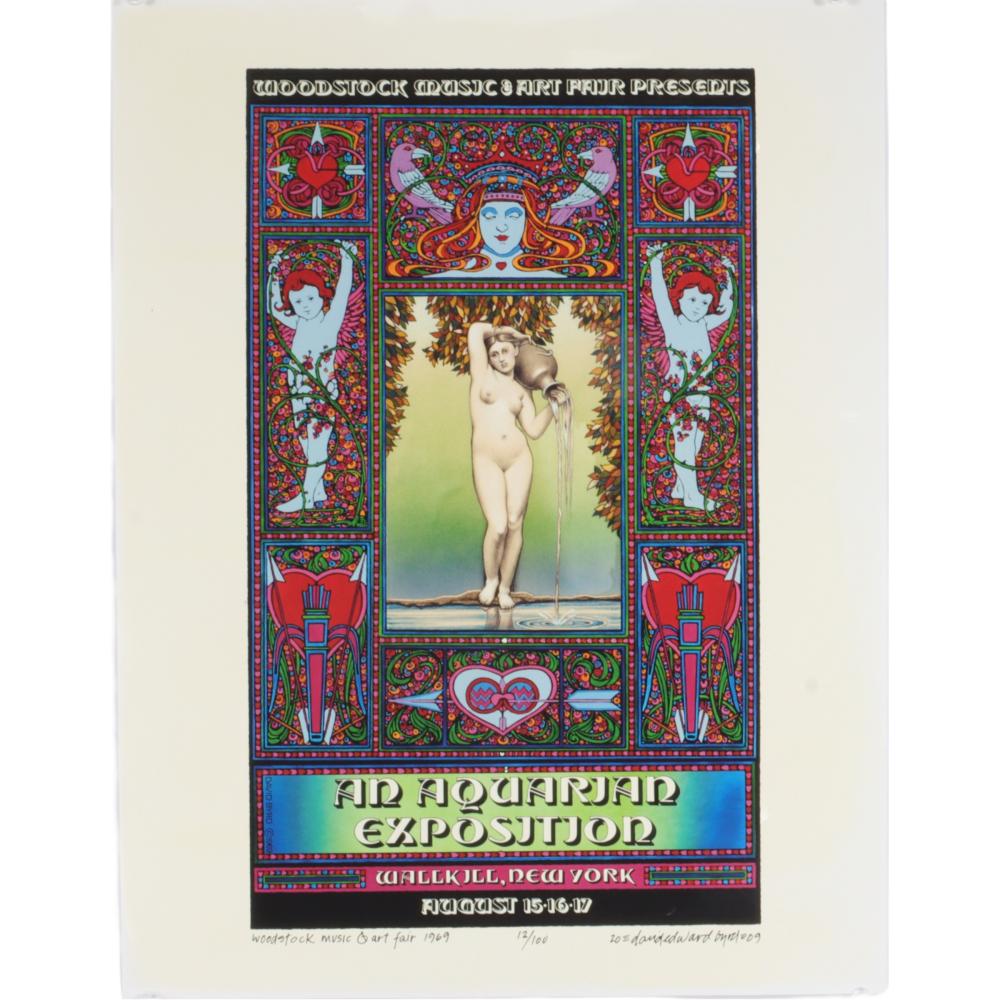 Appraisal: DAVID BYRD SIGNED LIMITED EDITION WOODSTOCK POSTER AN AQUARIAN EXPOSITION