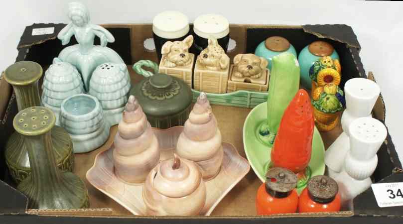 Appraisal: A collection of Various Pottery Cruet Sets to include Crown