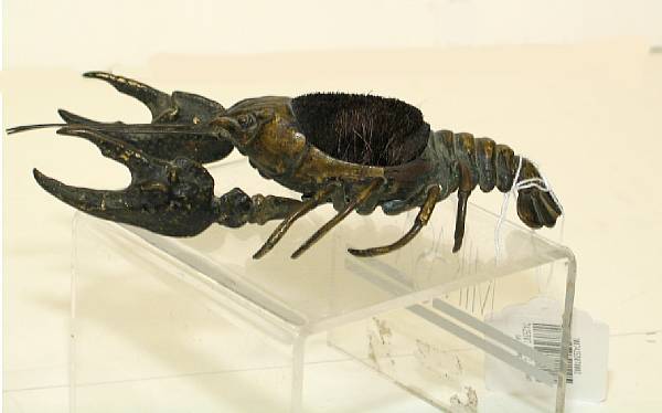 Appraisal: A Vienna bronze lobster pen wipe late th early th