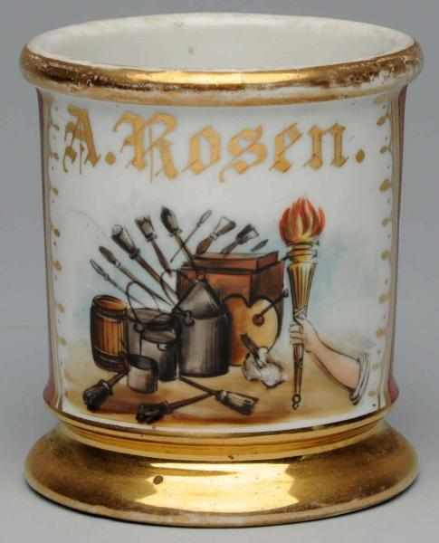 Appraisal: Painter Shaving Mug Gilt name A Rosen Stamped J C