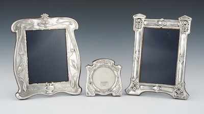 Appraisal: Three Sterling Silver Repousse Picture Frames Each of the three