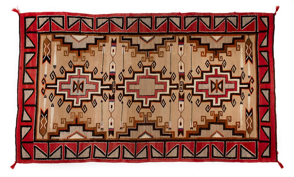 Appraisal: Navajo Crystal Pictorial Rug Navajo Crystal Pictorial Rug ca wool