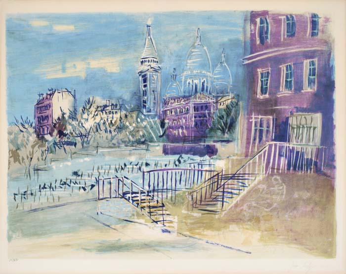 Appraisal: JEAN DUFY Montmartre Color lithograph circa x mm x inches