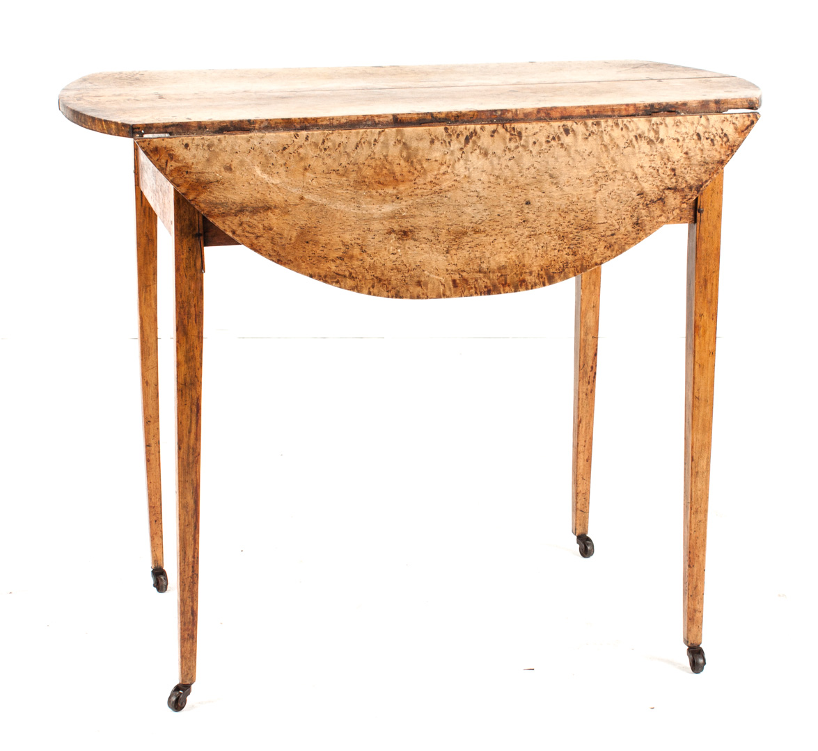 Appraisal: Federal bird's-eye maple drop-leaf table first quarter- th century double