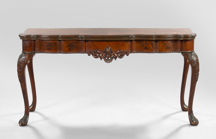 Appraisal: English Carved Mahogany Side Table second quarter th century in