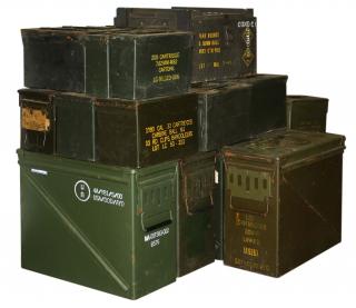 Appraisal: Large lot of military ammo cans pcs Large lot of