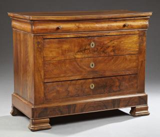 Appraisal: Louis Philippe Carved Walnut Commode th c the rounded corner