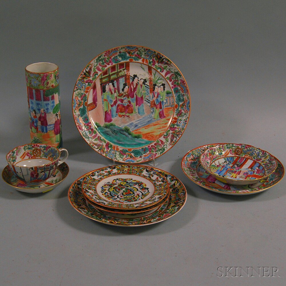 Appraisal: Nine Chinese Export Porcelain Table Items late th century six