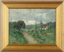 Appraisal: GEORGE H SMILLIE American - SUMMER LANDSCAPE WITH FARMHOUSE Oil