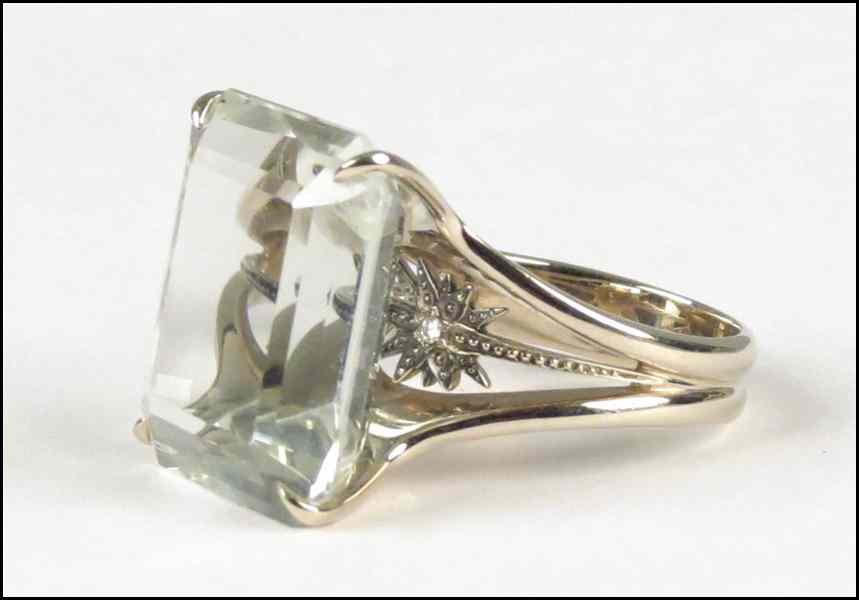 Appraisal: H STERN KARAT YELLOW GOLD GREEN AMETHYST AND DIAMOND RING