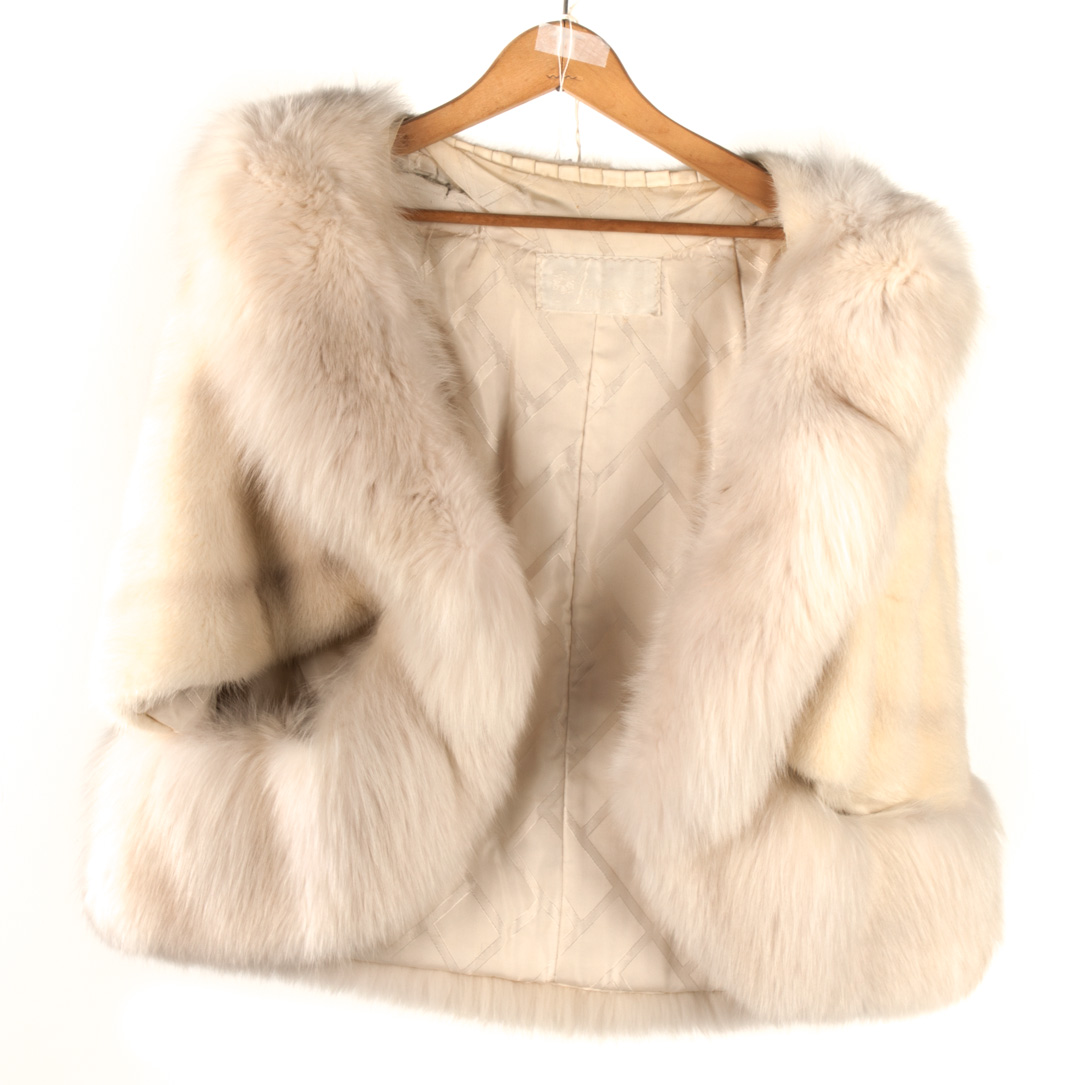 Appraisal: White mink and fox stole Amorosa Furs