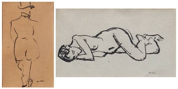 Appraisal: Albert Marquet French - Le dos d'un homme double sided