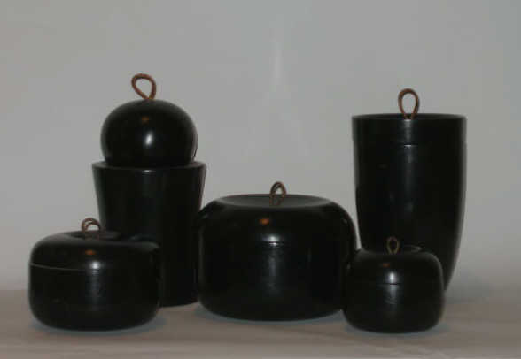 Appraisal: FIVE LIDDED BOXES AND CANNISTERS varying forms h - Estimate