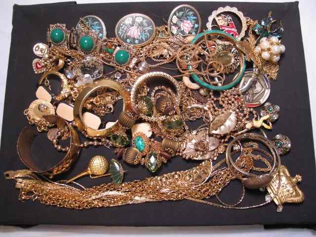 Appraisal: Tray lot of assorted costume jewelry Includes brands such as