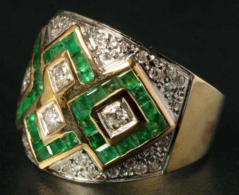 Appraisal: Antique Jewelry K Gold Emerald Ring Condition Excellent Size Ring