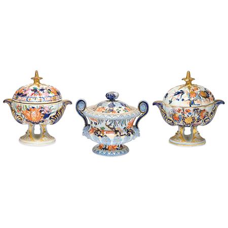 Appraisal: Pair of Masons Ironstone Tureens Together with an English Ironstone