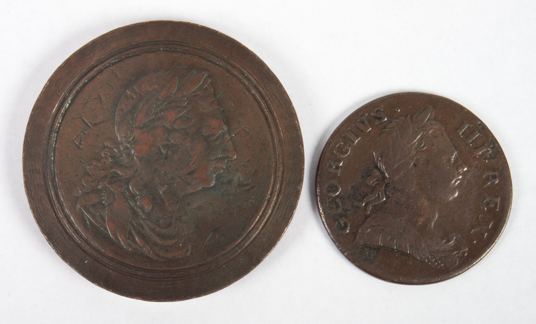 Appraisal: Great Britain copper cartwheel and half-penny comprising copper -pence and