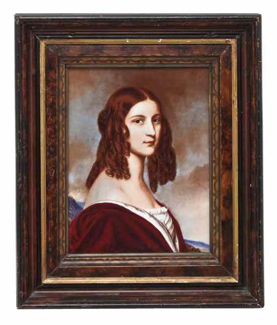 Appraisal: A German Porcelain Portrait Plaque depicting Friederike von Gumpenberg stamped