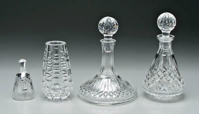 Appraisal: Waterford cut glass cone shaped decanter with stopper - in