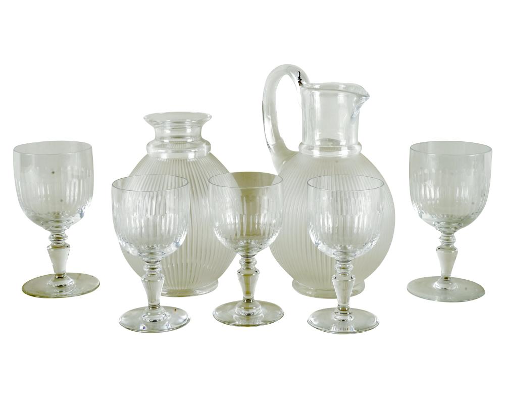 Appraisal: LALIQUE BACCARAT ASSEMBLED DRINK SERVICEcomprising a Lalique pitcher inches high