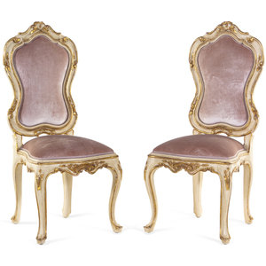 Appraisal: A Pair of Venetian Rococo Style Painted and Parcel Gilt