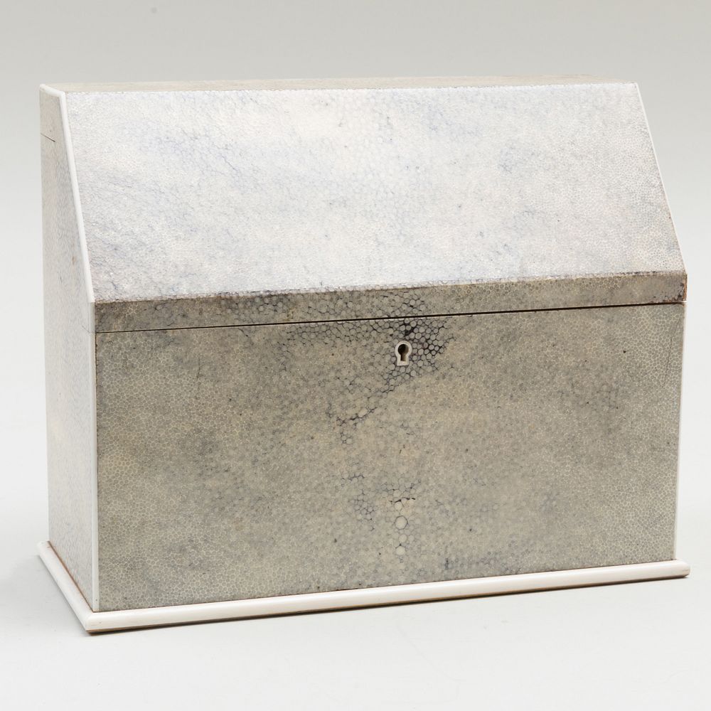 Appraisal: Shagreen Letter Box and a Table Box The letter box