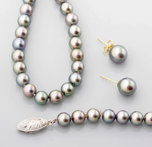 Appraisal: Jewelry and Timepieces featuring a strand of silver cultured pearl