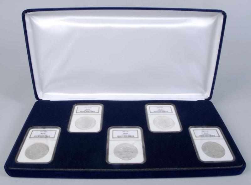 Appraisal: Mint Marked Set of Silver Dollars Description All graded MS-