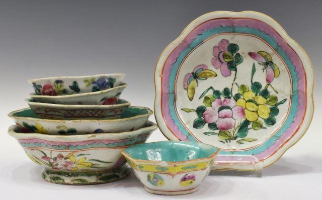 Appraisal: lot of Chinese famille rose enameled porcelain footed bowls with