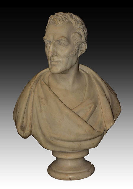 Appraisal: A MARBLE LIFE SIZE PORTRAIT BUST of Arthur Wellesley -