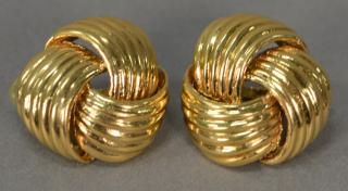 Appraisal: Pair of K gold clip on earrings grams Pair of